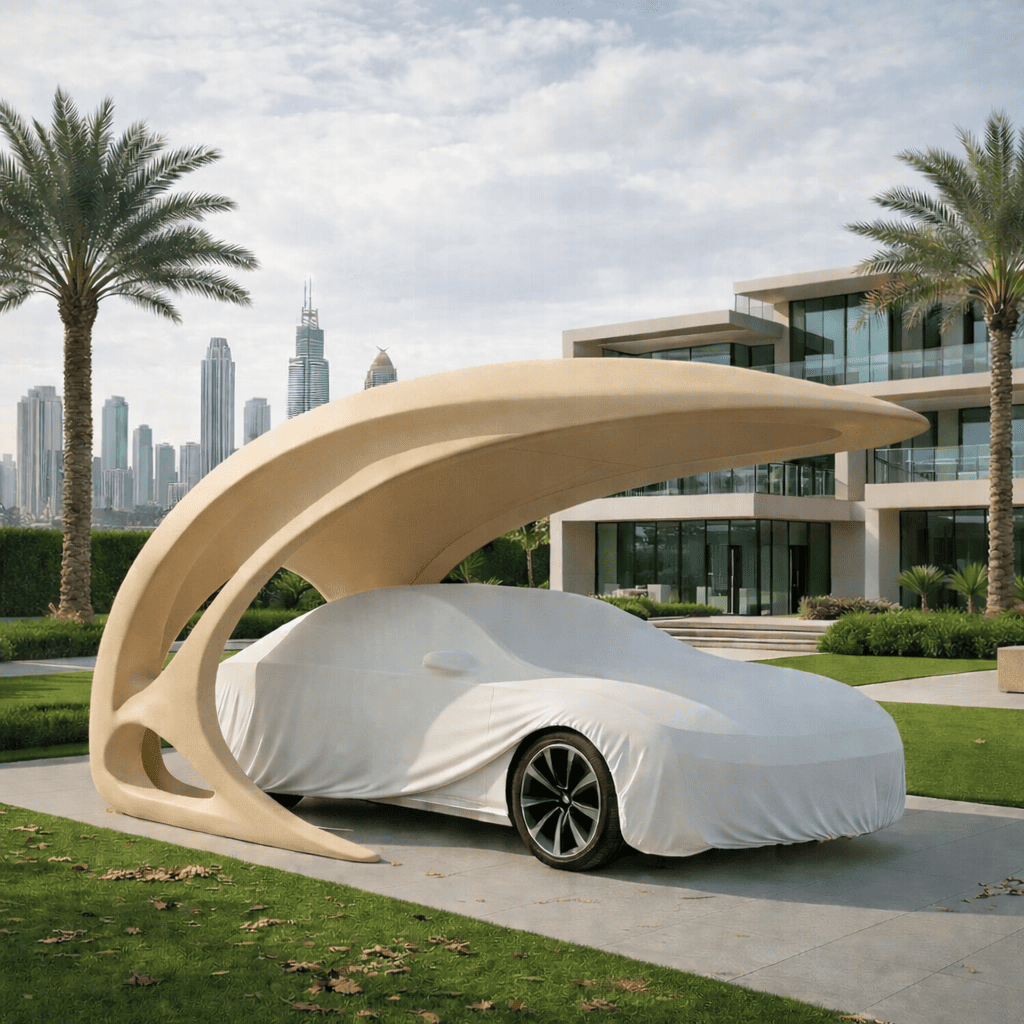 Modern car parking Shade Dubai villa parking canopy
