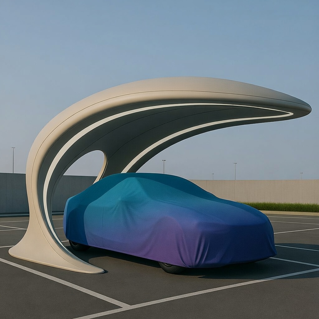 Modern car parking shade design installed in Jumeirah Dubai