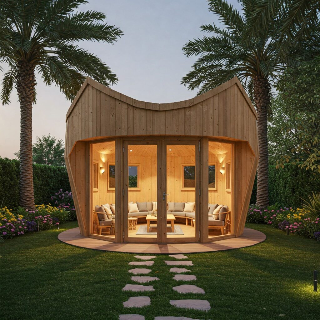 Wooden Outdoor Sitting Area, Pergolas Dubai