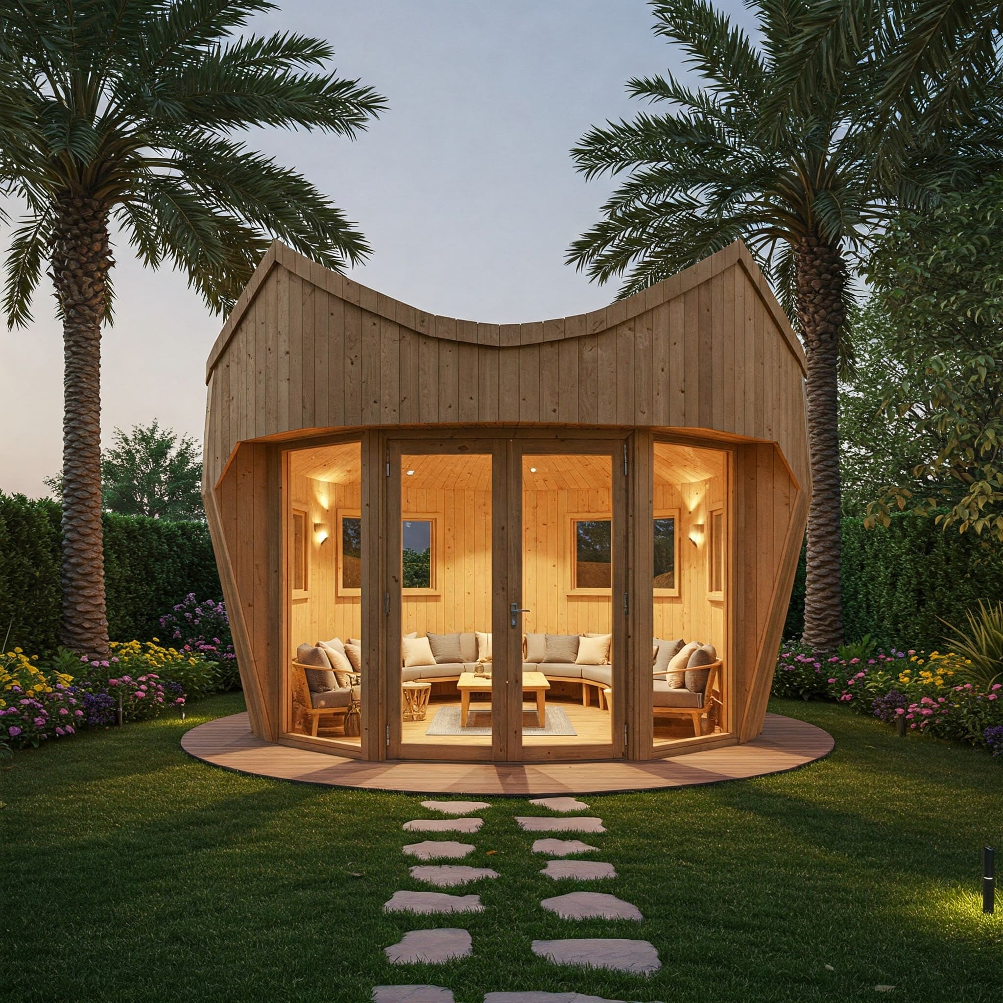 Wooden Garden Cabin Dubai outdoor garden Cabin for villa backyard sitting area
